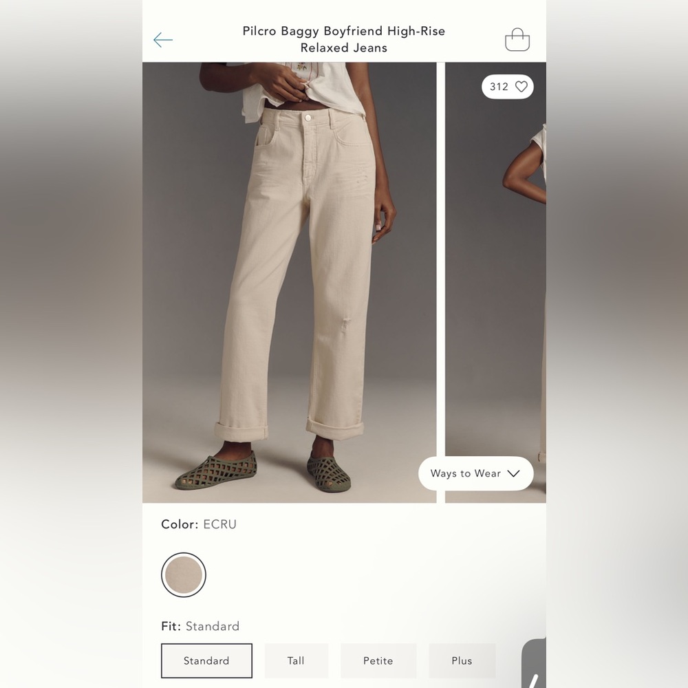 Pilcro Baggy Boyfriend High-Rise Relaxed Jeans 27